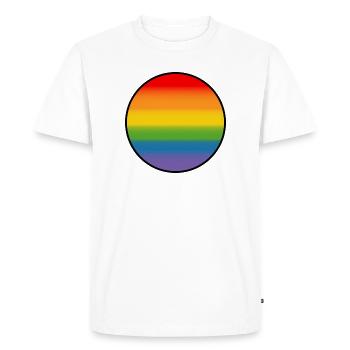 Rainbow Gradient Chemise ronde blanche - T-shirt Premium bio Homme - blanc - Devant - Nico (187cm)