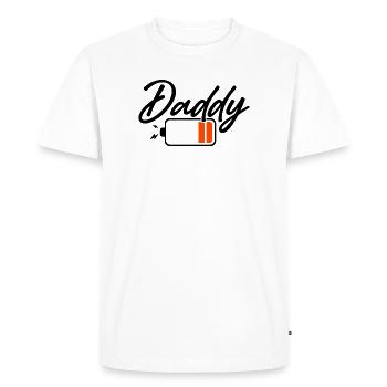 ID Monogram in Bold Orange - Men's Premium Organic T-Shirt - white - Front - Nico (187cm)