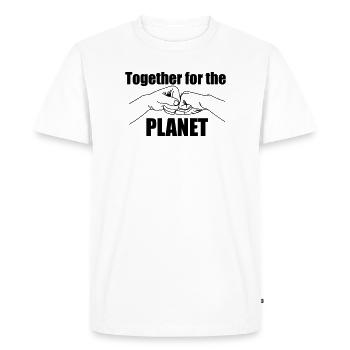 Ensemble pour notre terre - T-shirt Premium bio Homme - blanc - Devant - Nico (187cm)