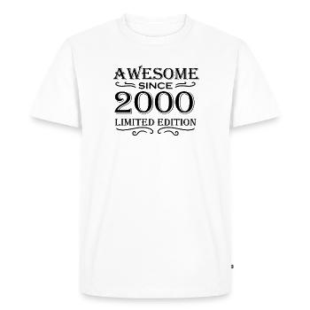 2000 - Vintage 2000 - Fantastic since 2000 - Men's Premium Organic T-Shirt - white - Front - Nico (187cm)