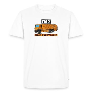 2ème anniversaire deuxième anniversaire camion à ordures - T-shirt Premium bio Homme - blanc - Devant - Nico (187cm)