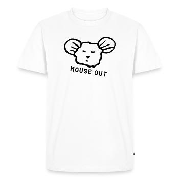 Souris mignonne « mouse out » cool disant - T-shirt Premium bio Homme - blanc - Devant - Nico (187cm)
