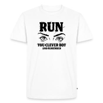 Run You Clever Boy - Men's Premium Organic T-Shirt - white - Front - Nico (187cm)