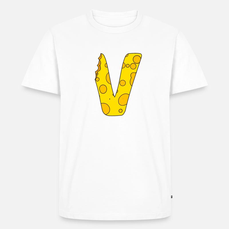 Buchstabe V - Männer Premium Bio T-Shirt - Weiß