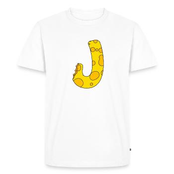 Letter J - Men's Premium Organic T-Shirt - white - Front - Nico (187cm)