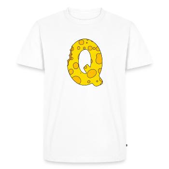 Lettre Q - T-shirt Premium bio Homme - blanc - Devant - Nico (187cm)
