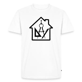 Logo Architect House Drawing - Men's Premium Organic T-Shirt - white - Front - Nico (187cm)