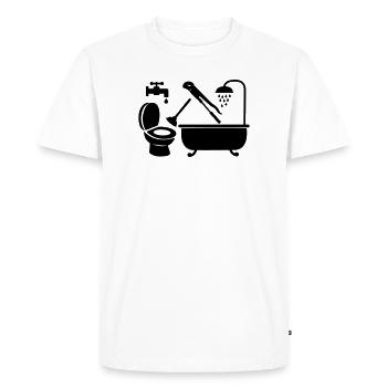 Logo plombier entreprise - T-shirt Premium bio Homme - blanc - Devant - Nico (187cm)