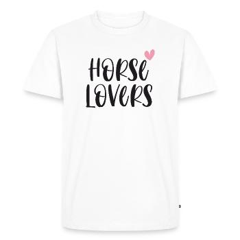 Amateurs de chevaux Cadeau d’équitation - T-shirt Premium bio Homme - blanc - Devant - Nico (187cm)