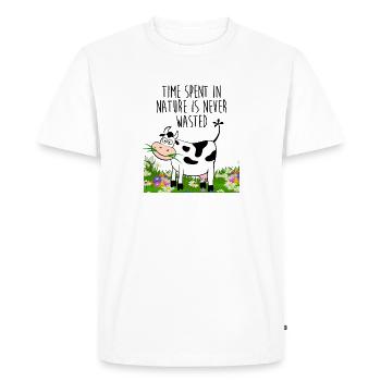 Time spent in nature - Men's Premium Organic T-Shirt - white - Front - Nico (187cm)