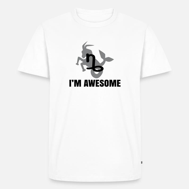 Steinbock Horoskop Statement Esoterik Astrologie - Männer Premium Bio T-Shirt - Weiß