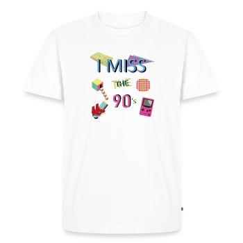 Thème nostalgique des années 90 - T-shirt Premium bio Homme - blanc - Devant - Nico (187cm)