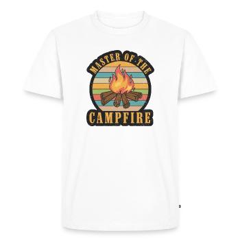 Maître du feu de camp - T-shirt Premium bio Homme - blanc - Devant - Nico (187cm)