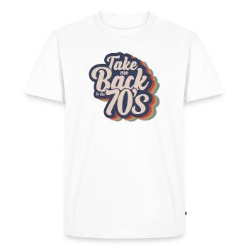 Take Me Back To The 70s - Men's Premium Organic T-Shirt - white - Front - Nico (187cm)