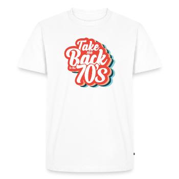Take Me Back To The 70s - Men's Premium Organic T-Shirt - white - Front - Nico (187cm)