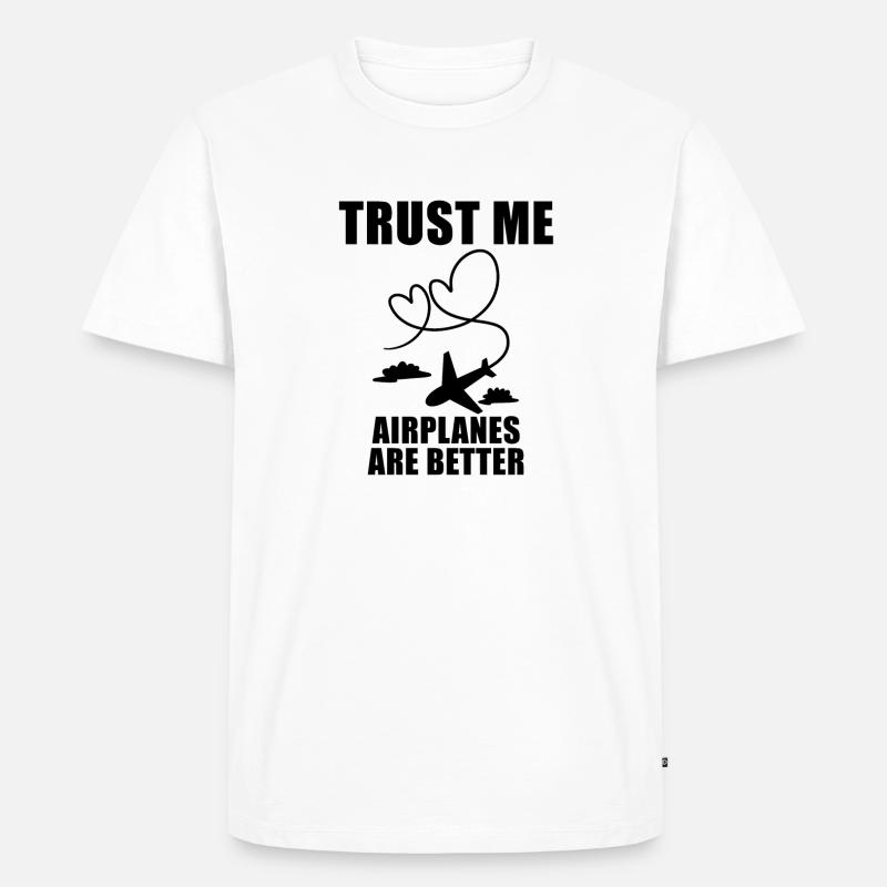 Flugzeuge Flugzeug Pilot Geschenk - Männer Premium Bio T-Shirt - Weiß