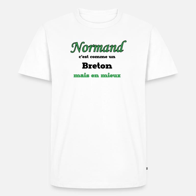Normand Vert Élégant Script - T-shirt Premium bio Homme - blanc
