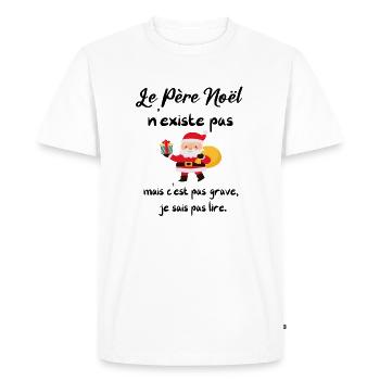 Le Père Noël n'existe pas - T-shirt Premium bio Homme - blanc - Devant - Nico (187cm)