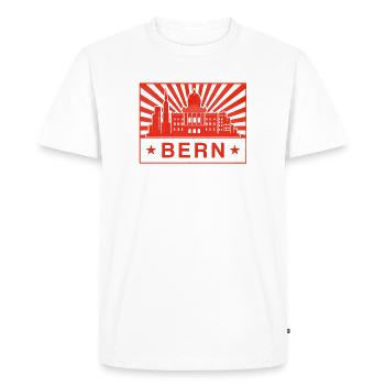 Bern - Men's Premium Organic T-Shirt - white - Front - Nico (187cm)