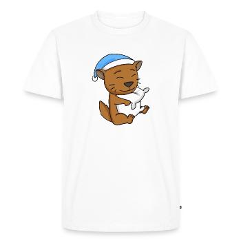 Chat race de chat Somali - T-shirt Premium bio Homme - blanc - Devant - Nico (187cm)