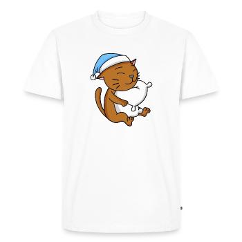 Chat race de chat Chat Abyssin - T-shirt Premium bio Homme - blanc - Devant - Nico (187cm)