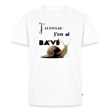 J'avoue - T-shirt Premium bio Homme - blanc - Devant - Nico (187cm)