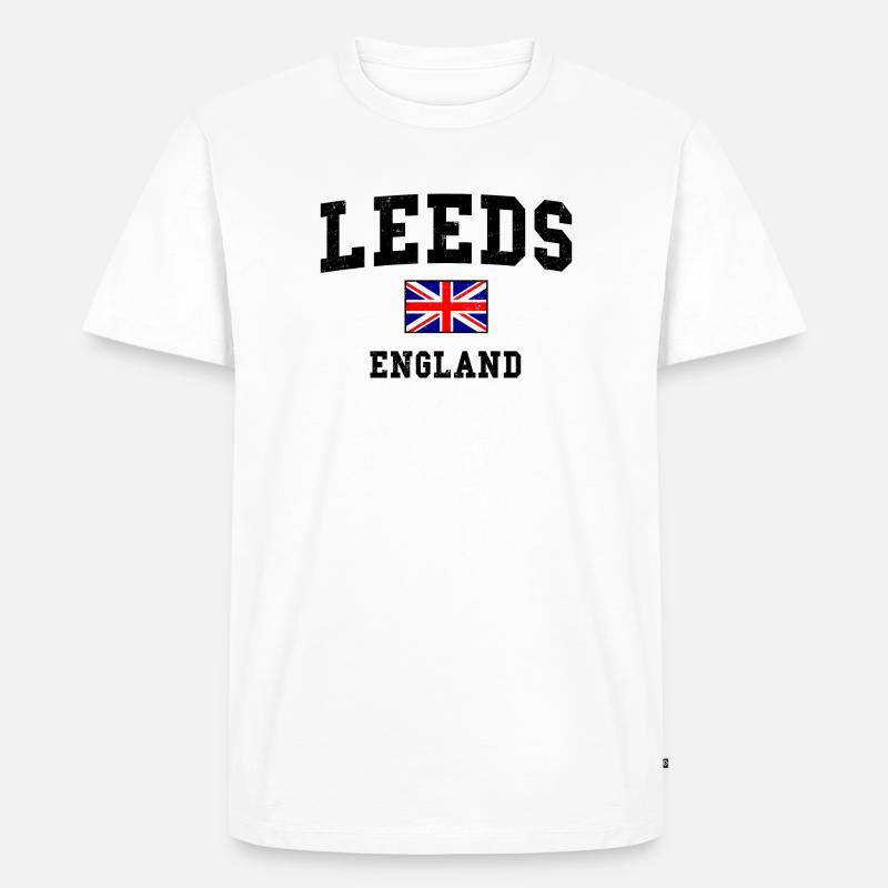 Conception du drapeau de Leeds, Angleterre - T-shirt Premium bio Homme - blanc