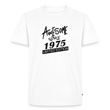 1975 - Né en 1975 - T-shirt Premium bio Homme - blanc - Devant - Nico (187cm)