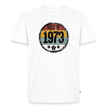 Le meilleur de 1973 Vintage Badge - T-shirt Premium bio Homme - blanc - Devant - Nico (187cm)