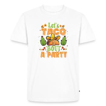 Let’s Taco Bout A Party Taco Anniversaire - T-shirt Premium bio Homme - blanc - Devant - Nico (187cm)