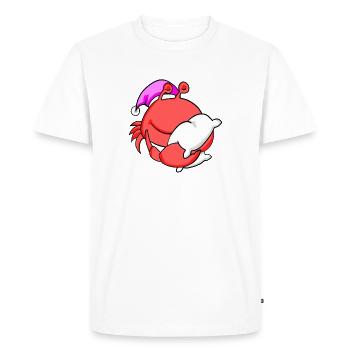 Crabe avec oreiller et bonnet de couchage - T-shirt Premium bio Homme - blanc - Devant - Nico (187cm)