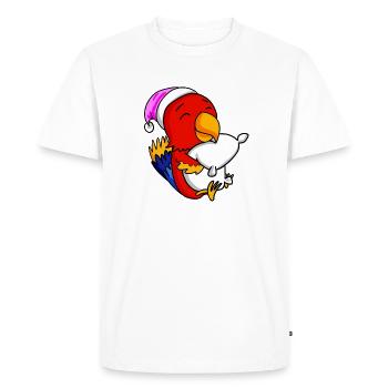 Parrot with pillow and sleeping cap - Men's Premium Organic T-Shirt - white - Front - Nico (187cm)
