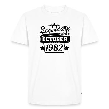 Legendary since October 1982 Retro Sayings - Men's Premium Organic T-Shirt - white - Front - Nico (187cm)