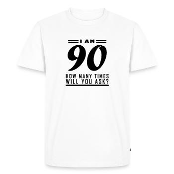 Je suis 90 – 90e anniversaire cadeau - T-shirt Premium bio Homme - blanc - Devant - Nico (187cm)