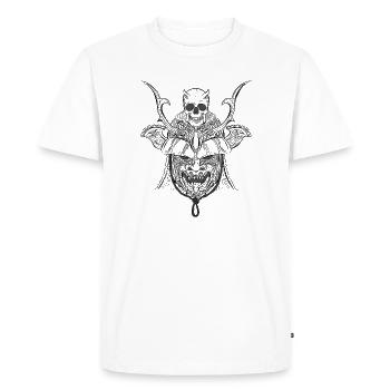 SAMURAI ver 2 - Men's Premium Organic T-Shirt - white - Front - Nico (187cm)