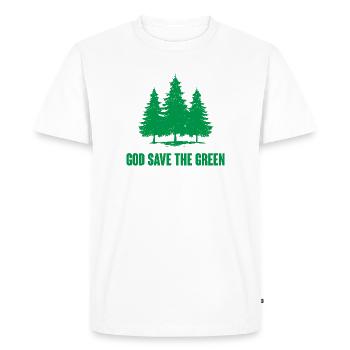 God Save The Green - Men's Premium Organic T-Shirt - white - Front - Nico (187cm)