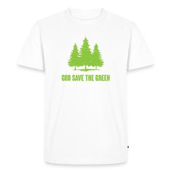 God Save The Green - Men's Premium Organic T-Shirt - white - Front - Nico (187cm)