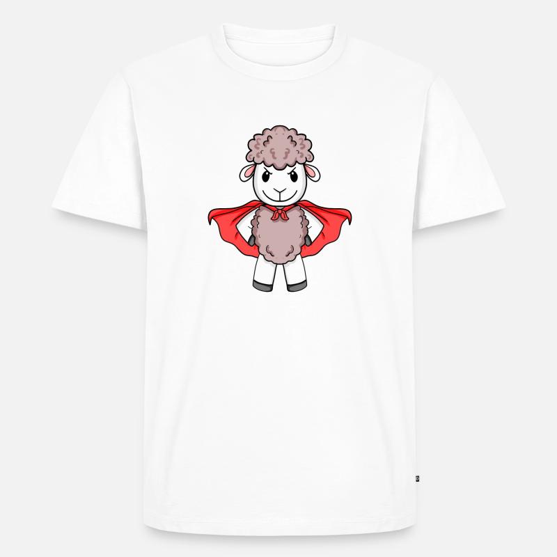 Schaf Superheld - Männer Premium Bio T-Shirt - Weiß