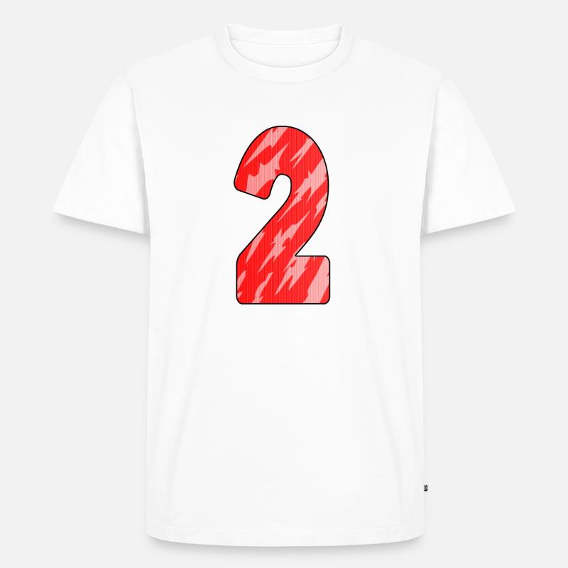 Number 2 Red Pattern - Men's Premium Organic T-Shirt - white