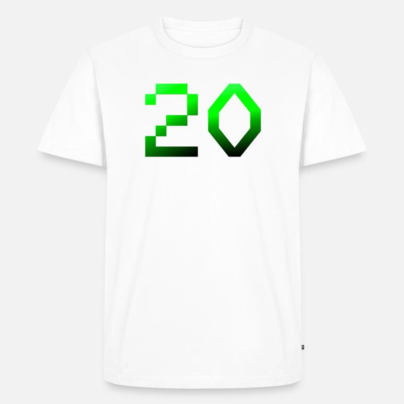 jubiläumsfeier, 20 Pixelig - Männer Premium Bio T-Shirt - Weiß
