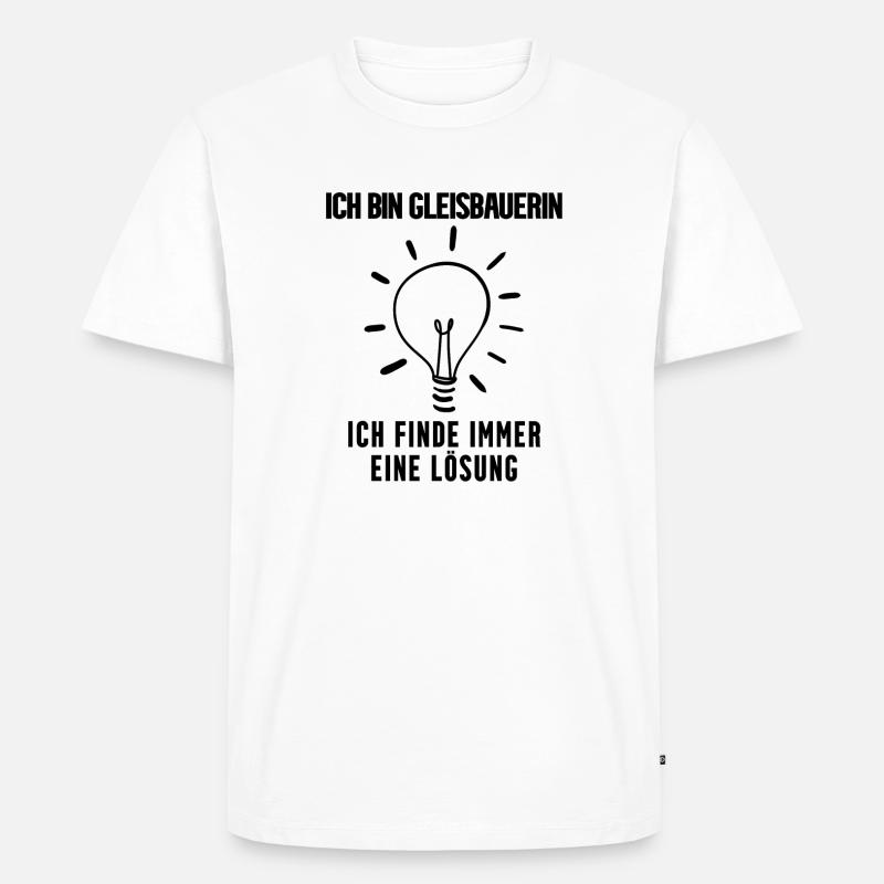Gleisbauerin Beruf - Männer Premium Bio T-Shirt - Weiß