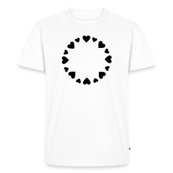 Hearts circle big small - Men's Premium Organic T-Shirt - white - Front - Nico (187cm)