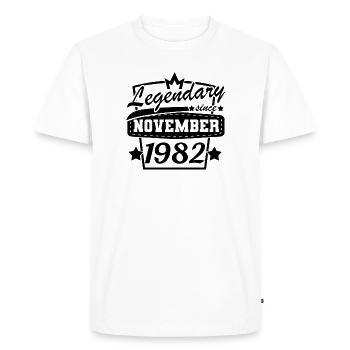 Novembre 1982 Anniversaire Rétro Anniversaire - T-shirt Premium bio Homme - blanc - Devant - Nico (187cm)