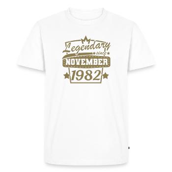 Novembre 1982 Anniversaire Rétro Anniversaire - T-shirt Premium bio Homme - blanc - Devant - Nico (187cm)