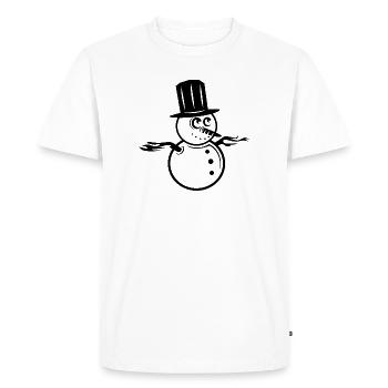 Snowman Winter Symbol Logo icon Graphic Snow - Men's Premium Organic T-Shirt - white - Front - Nico (187cm)