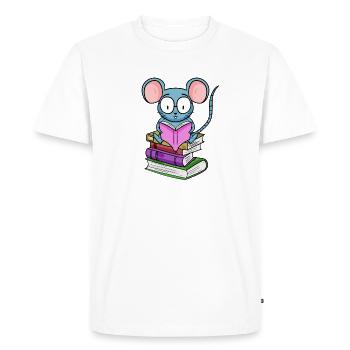 Lire le livre Livres Reader Gift - T-shirt Premium bio Homme - blanc - Devant - Nico (187cm)