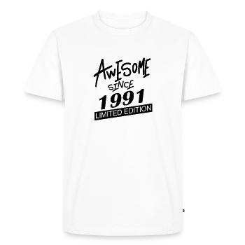 Fantastique depuis 1991 - né en 1991 - T-shirt Premium bio Homme - blanc - Devant - Nico (187cm)
