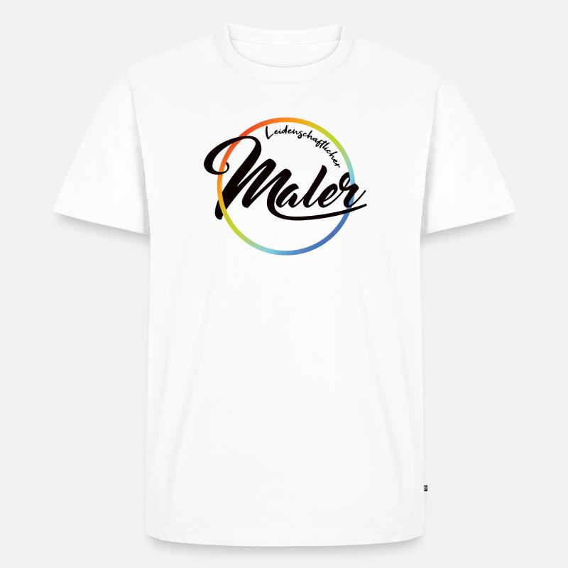 Leidenschaftlicher Maler - Männer Premium Bio T-Shirt - Weiß