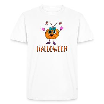 Halloween pumpkin as a cute vampire for children - Men's Premium Organic T-Shirt - white - Front - Nico (187cm)