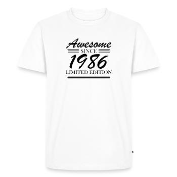 1986 - Né en 1986 - T-shirt Premium bio Homme - blanc - Devant - Nico (187cm)